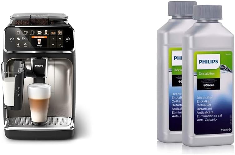 Philips Domestic Appliances 5400 Series Fully Automatic Coffee Machine - LatteGo Milk System & Philips Universal Liquid Descaler for Fully Automatic Coffee Machines, Value Pack, 0.5 Litres, 6 x 6 x 16