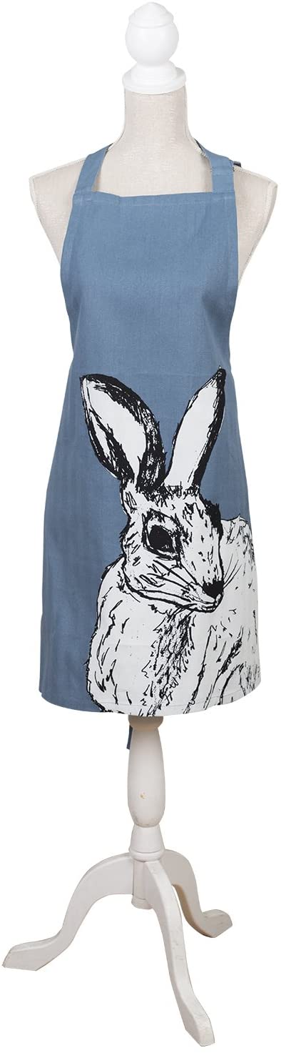 Creative Tops Into The Wild 100% Cotton Rabbit Print Adjustable Apron Blue