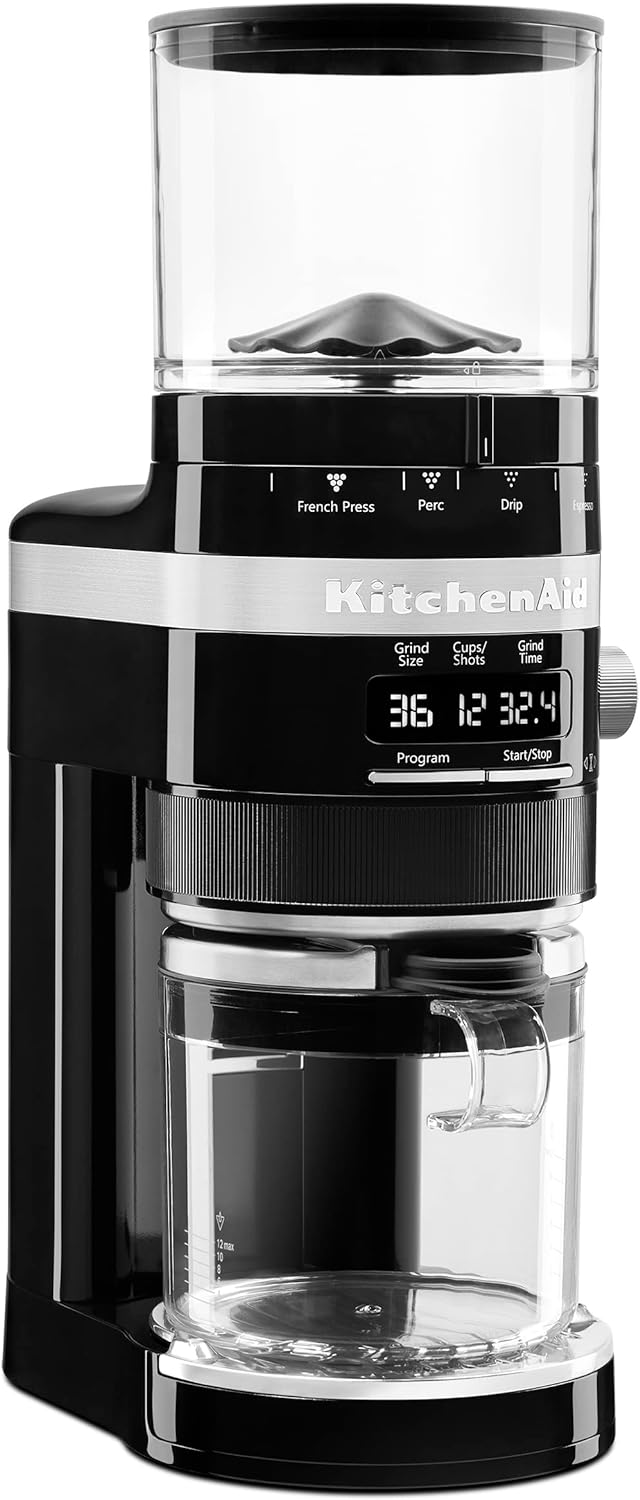 Outad kitchenaid kcg8433ob burr coffee grinder, 10 oz, onyx black