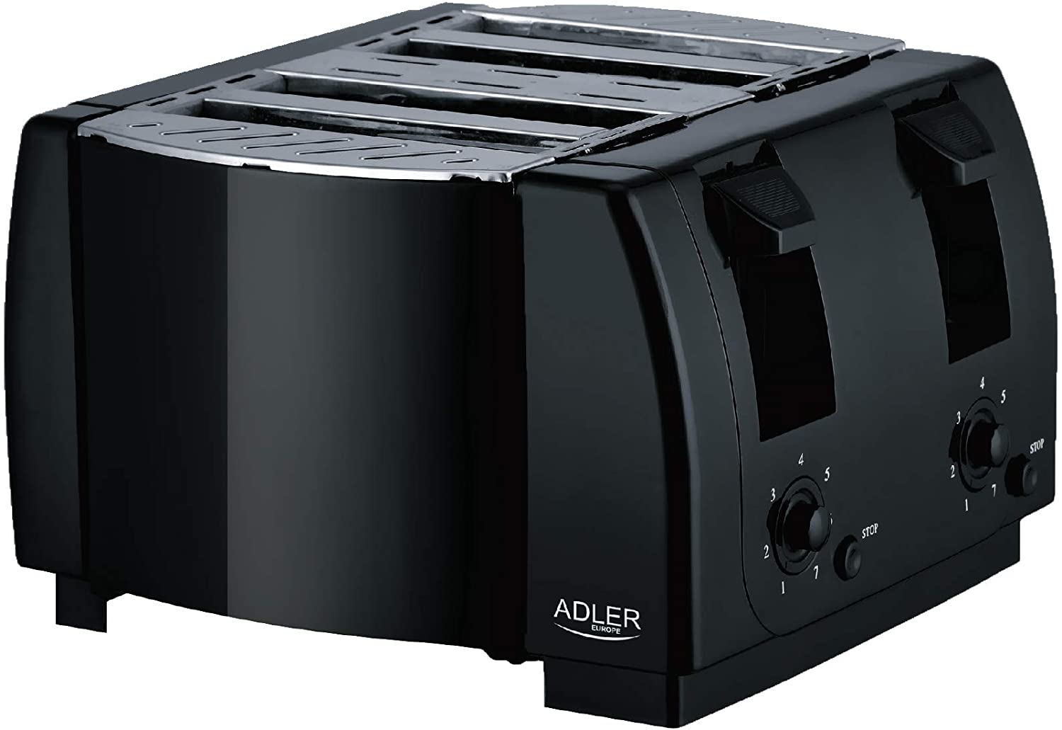 Adler Toaster 4 Slice 1300W Black