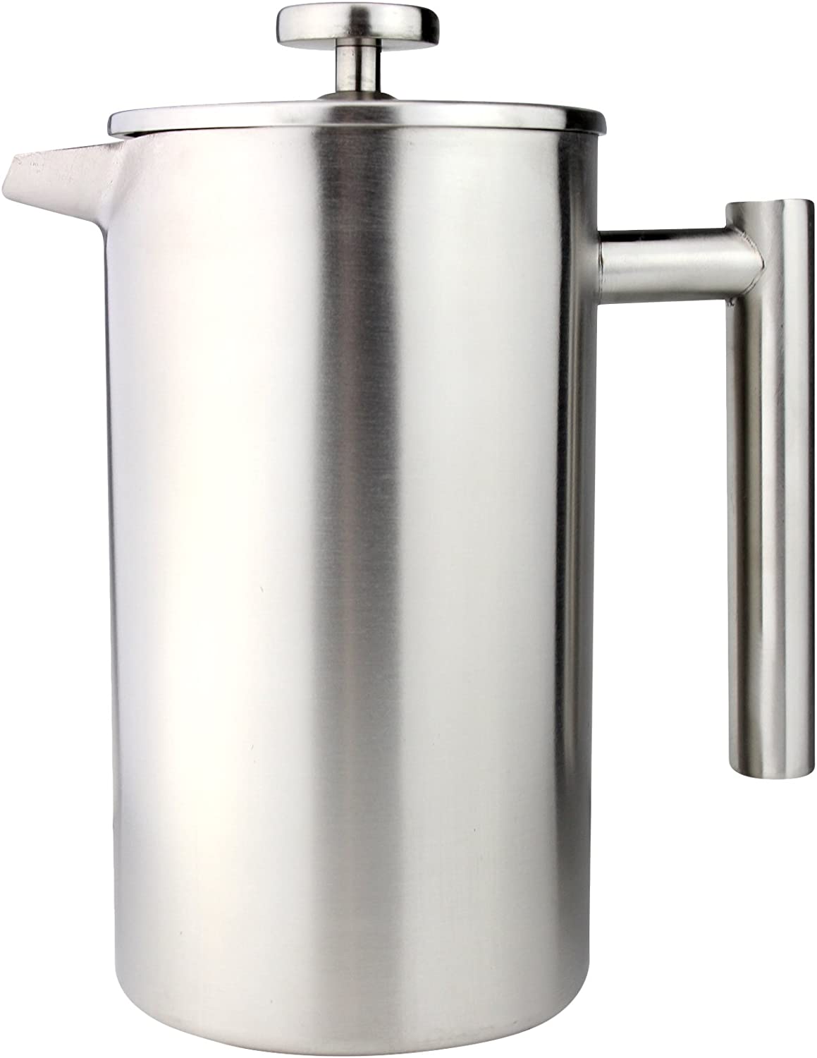 Cafe Ole Café Olé Stainless Steel Coffee Maker 800 ml 6 Espresso Cups Double-Walled Insulation with Cool-Touch Handles French Press with Stainless Steel Filter Lockable Spout Matt Brushed, Satin Finish