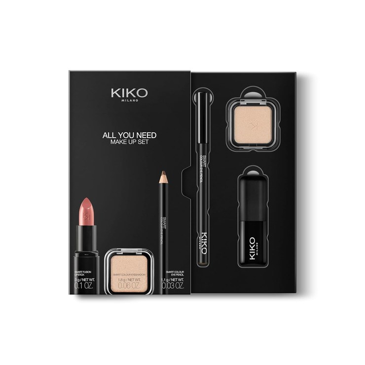 KIKO Milano All You Need Make Up Set, Makeup Set with Lipstick, Eyeshadow and Eye Contour Pencil