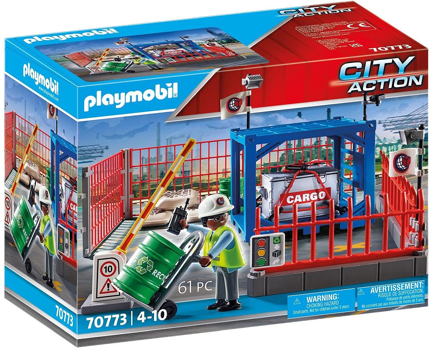 Playmobil City Action 70773 Cargo with Fence Elements and Working Cabinet, 