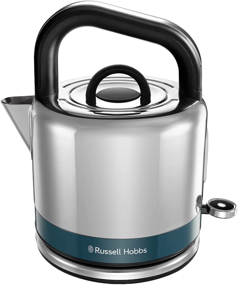 Russell Hobbs Distinctions 26421-70 Kettle 1.5 L Stainless Steel Ocean Blue (Quick Boil Function, Removable Limescale Filter, Optimised Spout Spout, External Water Level Indicator)