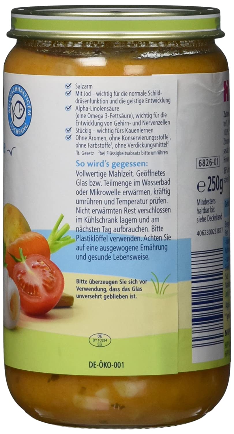 HiPP Zartes Rahmgemüse mit Kartoffeln und Schollen-Filet, 6er Pack (6 x 250 g)