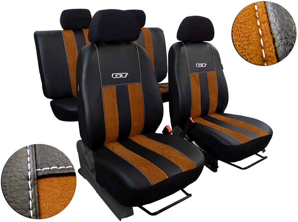 \'Car Seat Cover Set for Caddy III IV with Set of Seat Covers Brown Artificial Leather with ALCANTRA. GT. In This listing.