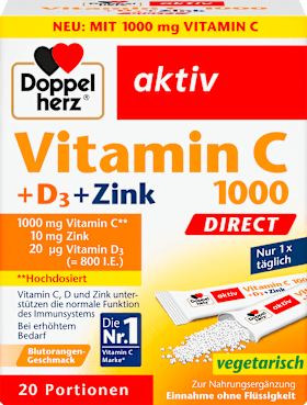 Vitamin C 1000mg + Zinc Direct, 20 pcs