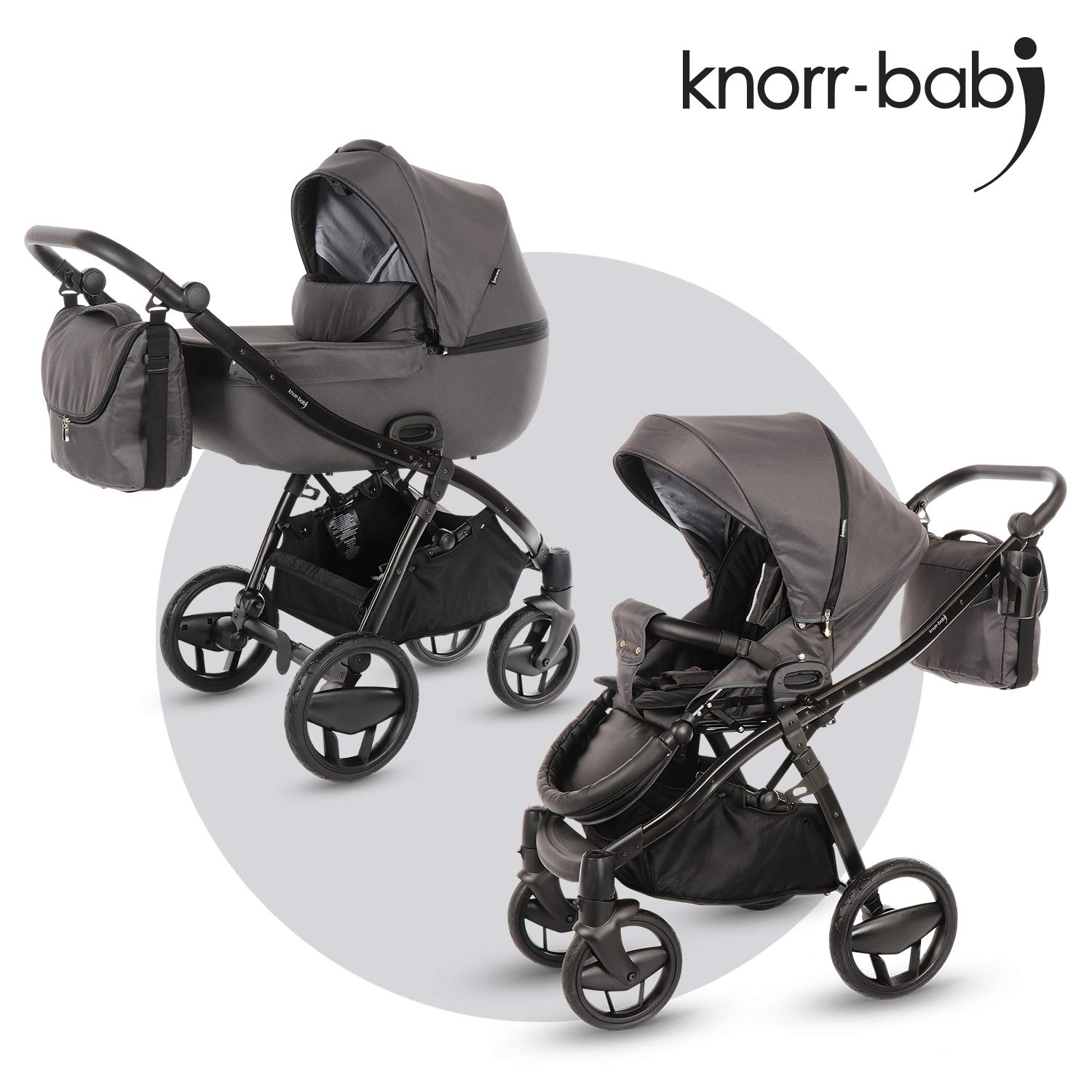 Knorr-Baby 2365-13 Piquetto Plain Onyx Grey Grey