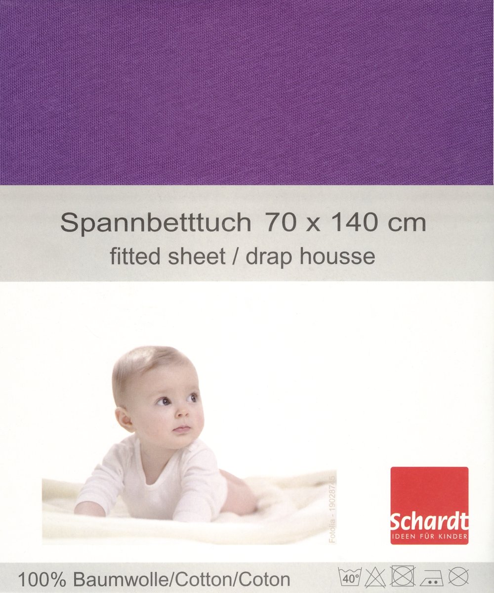 Schardt 13 850 74 Jersey Fitted Sheet, Purple