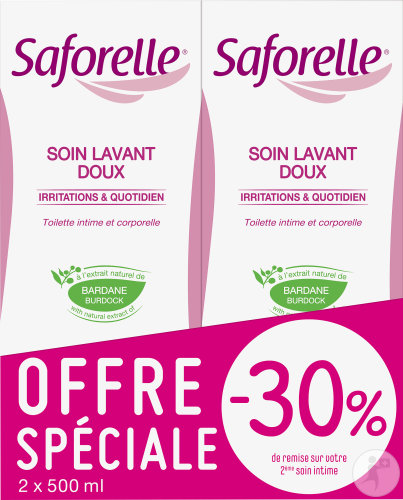 Saforelle soft wash solution intimate hygiene 2x500ml Promo2ter item -30%