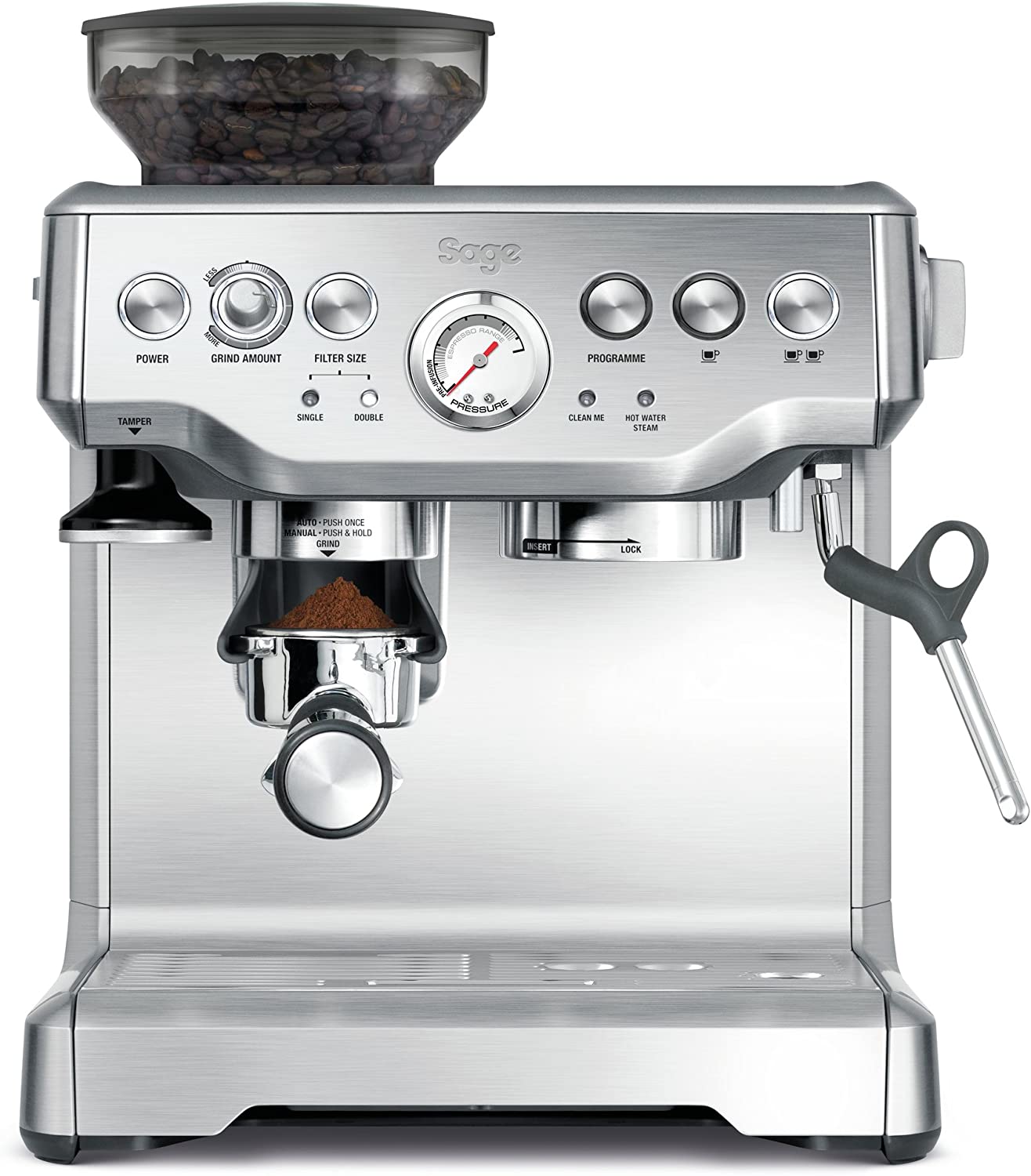 Sage appliances SES875 Espresso Machine, 18/8, Brushed Stainless Steel