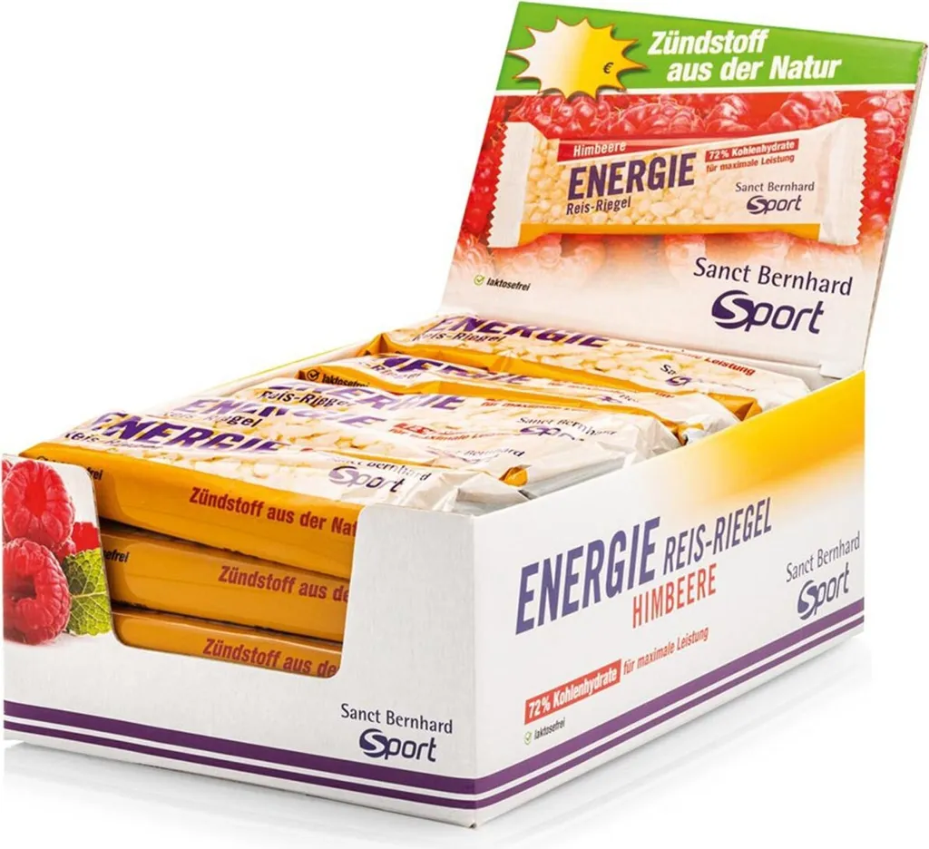 Sanct Bernhard SPORT Aktiv3 Energie Reis-Riegel (20 x 50g Riegel) Himbeere
