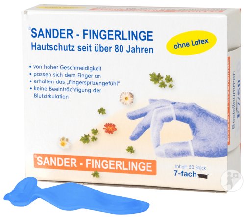 Sander Finger Cots F7 Blue Without Latex 50 pieces