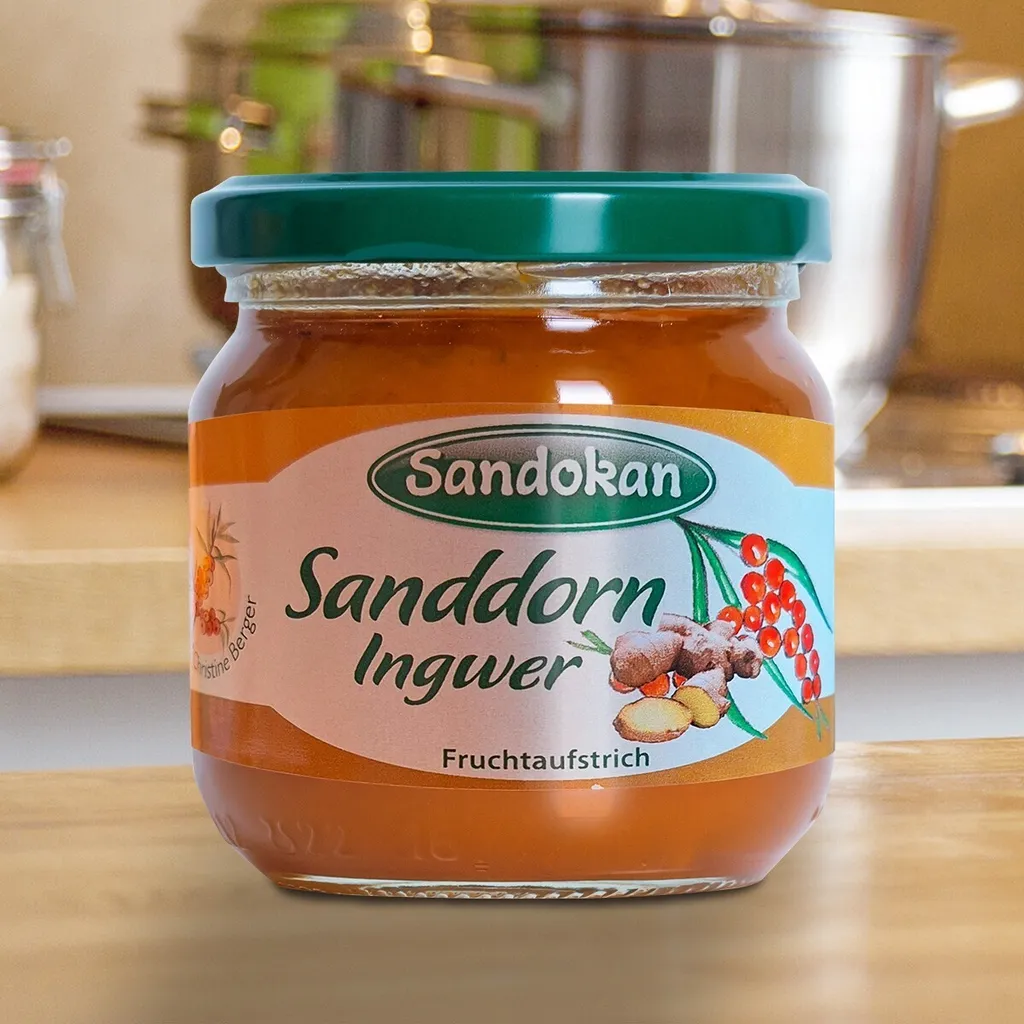 SANDOKAN Sanddorn-Exotic-Fruchtaufstrich mit Ingwer, 225 g