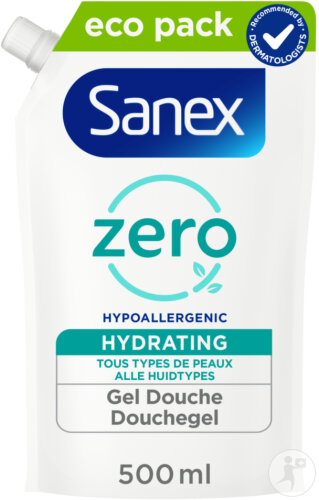 Sanex Zero% Essential Hydrating Shower Gel All Skin Types Refill 500ml