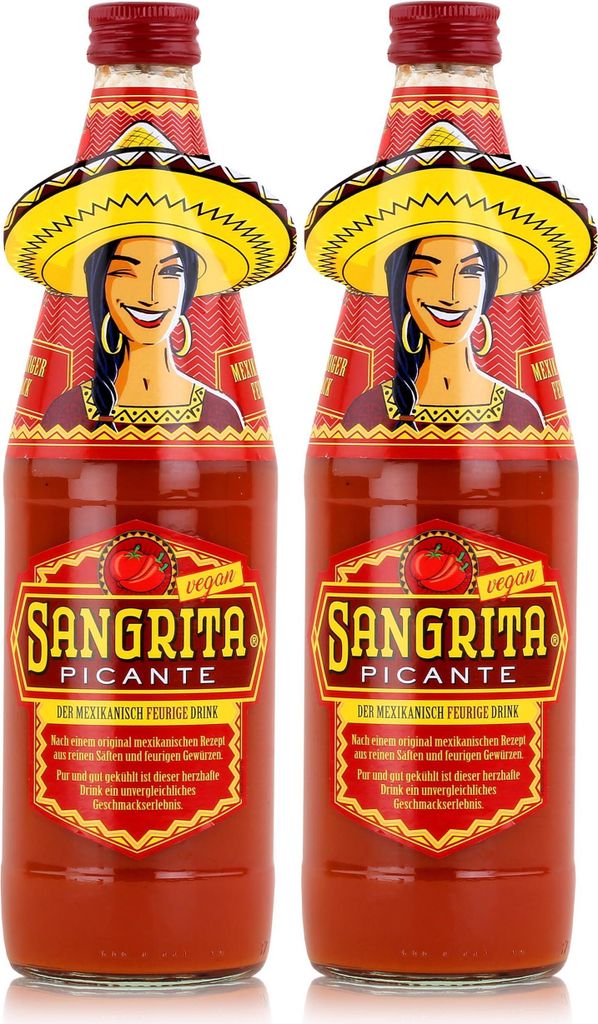 Sangrita Tomatensaft Picante feuriger Drink 0,5L - Flüssiger Snack (2er Pack)