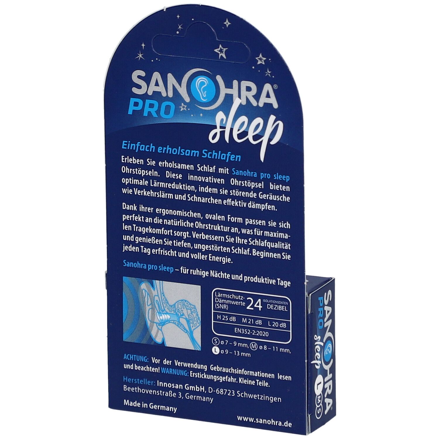 SANOHRA® pro sleep earplugs L 9–13 mm