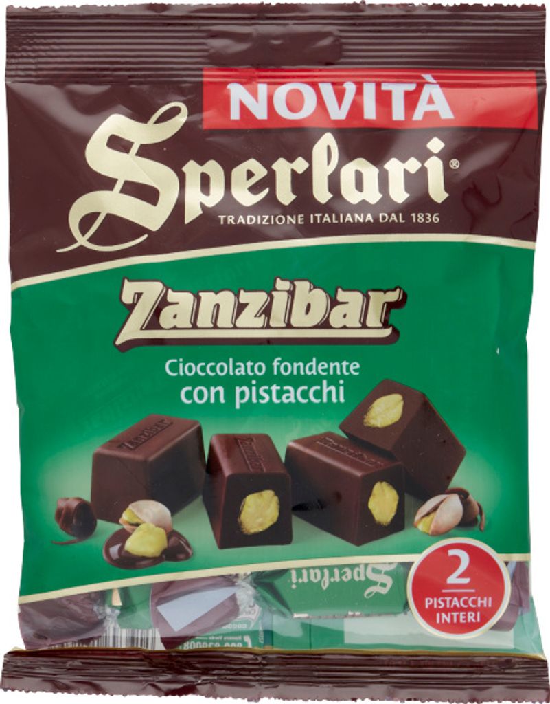 Sansibar Cioccolato Fondente e Pistacchi 117g Bonbon - Sperlari