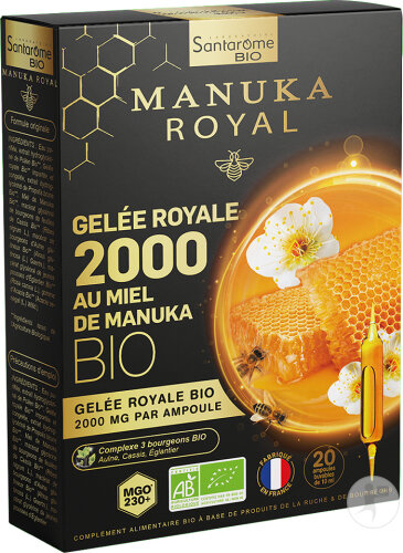 Santarôme Organic Royal Jelly 2000 With Manuka Honey Ampoules 20x10ml