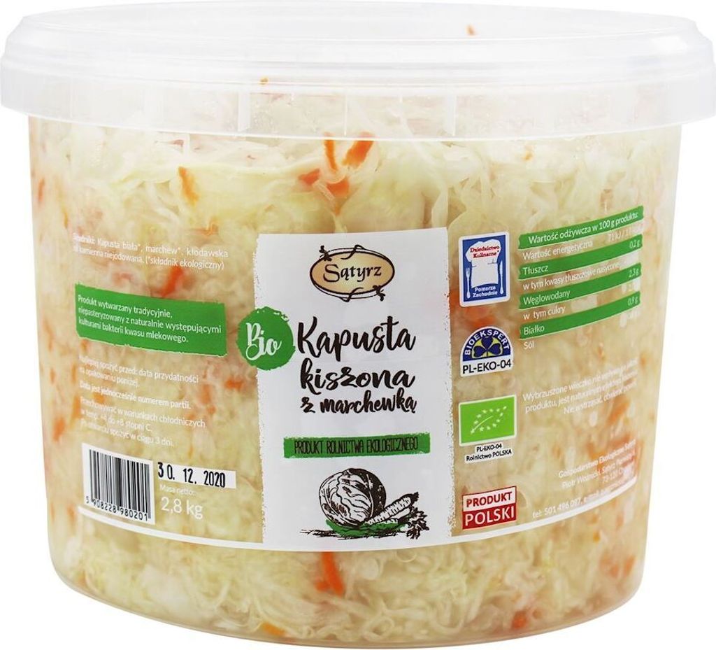 Sautéed Cabbage with Carrots 2.8 kg (Bucket) - SĄTYRZ