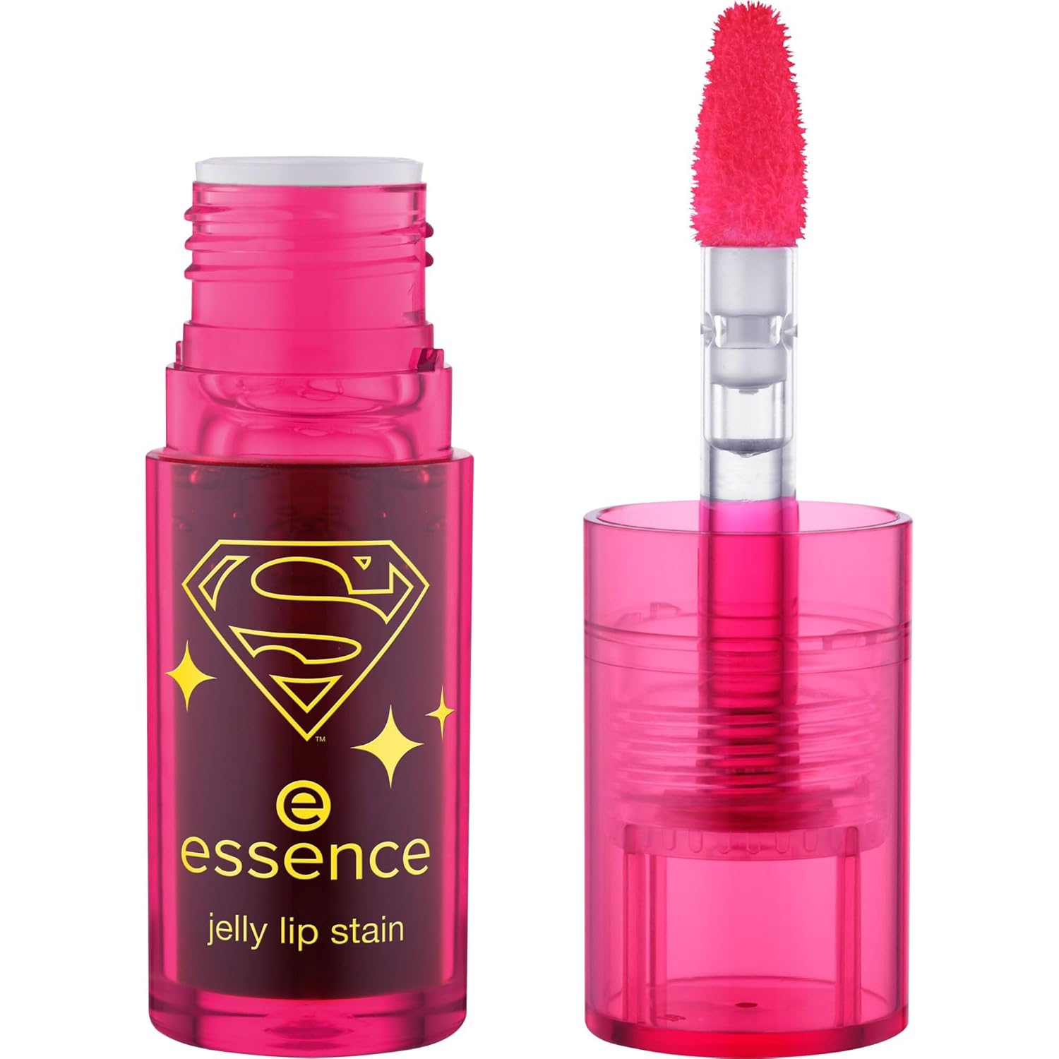 essence Superman jelly lip stain, lip gloss, no. 01, long-lasting, quick-drying, instant result, gely, vegan, oil-free, paraben-free, no microplastic particles, pack of 1 (4 g)