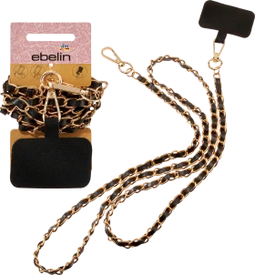 ebelin mobile phone chain black-gold, 1 piece