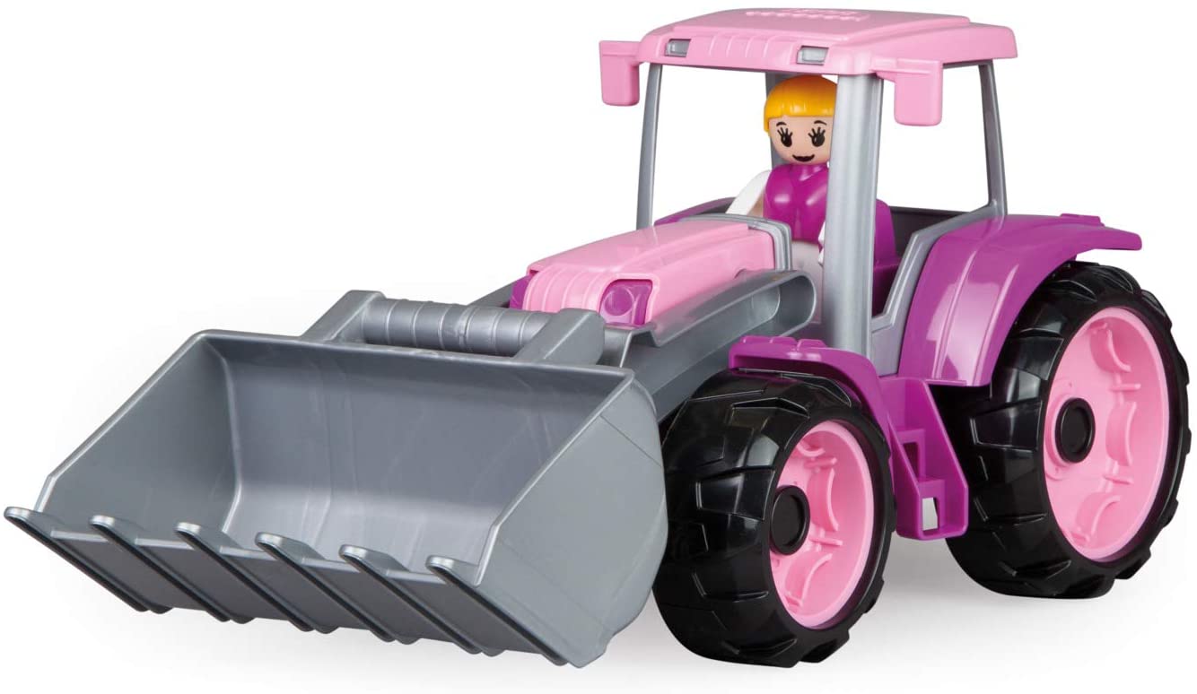 Lena 04452 Truxx Tractor Pink With Front Shovel, Vehicle Approx. 34 Cm Trac