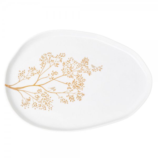 Bowl gold branch gold bird tree white fromräder design