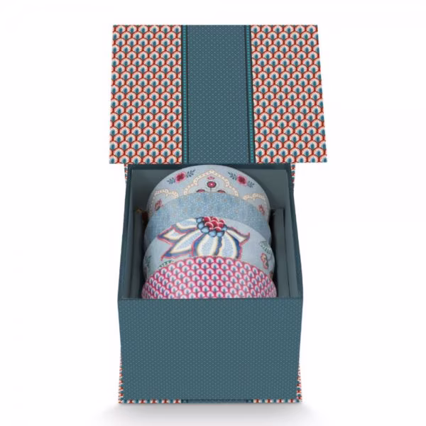 Bowls Set Giftset Oriental Flower Blue 4-piece Pip