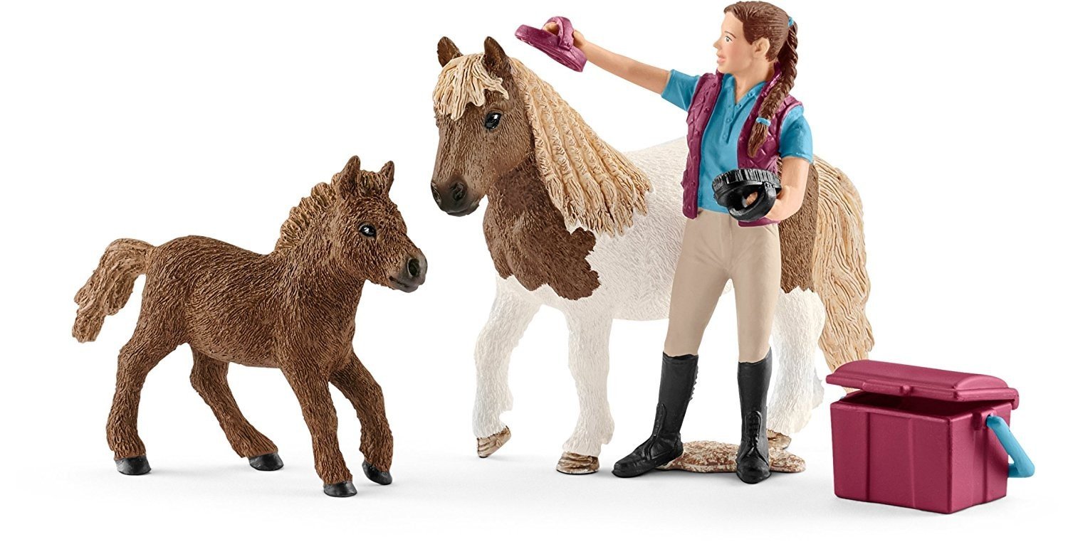 Horse Pflegerin With Shettys Figure