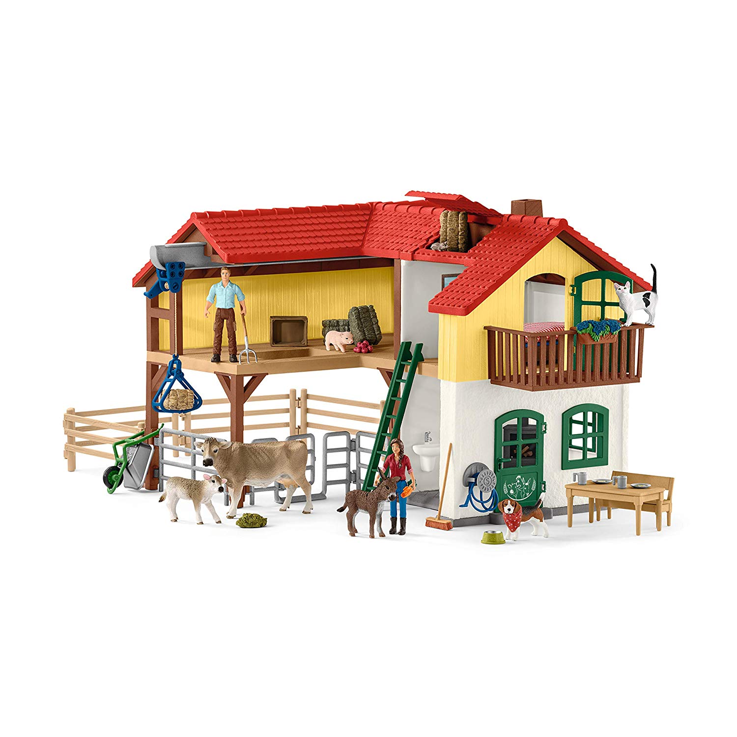 Schleich Farm House With Hutch And Animal