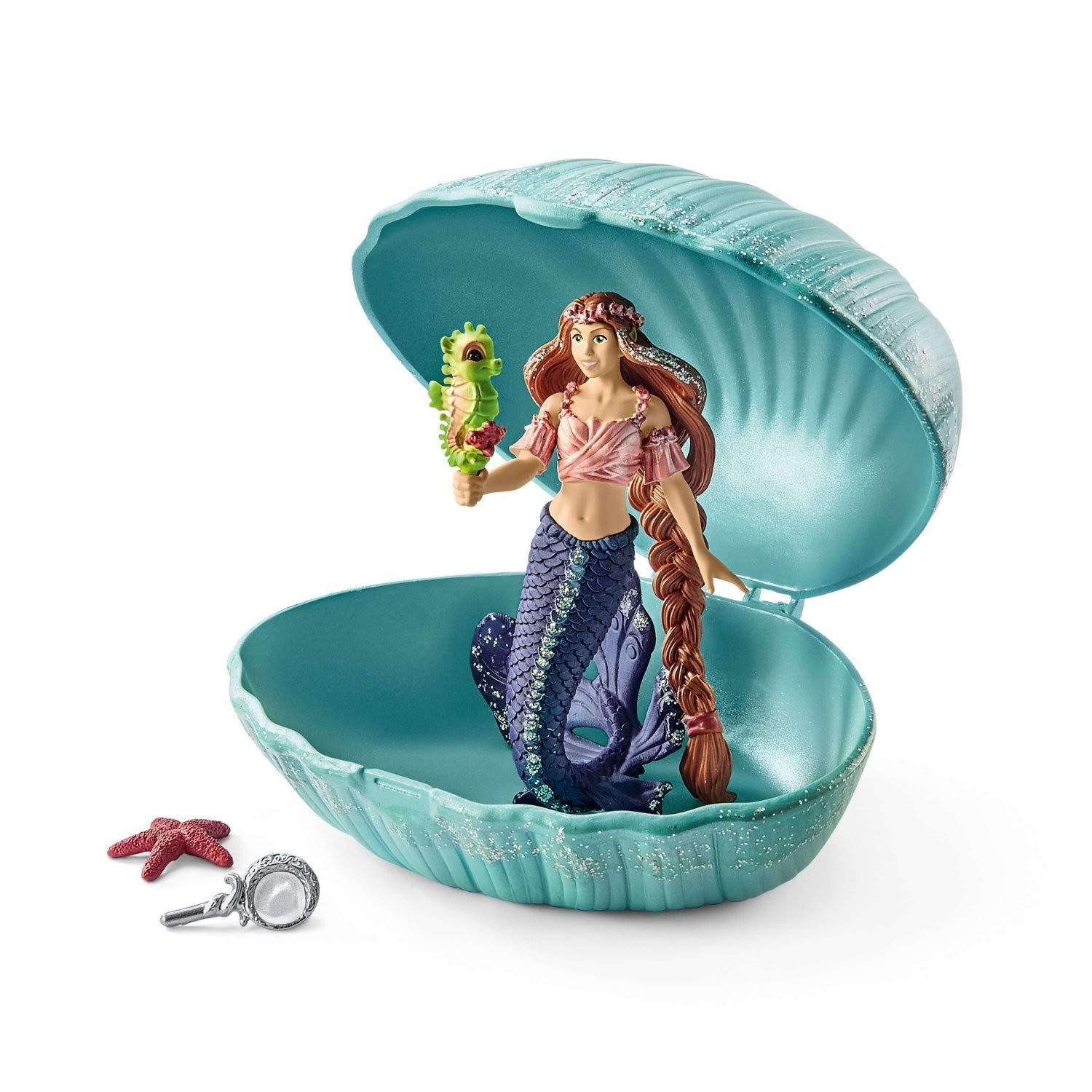 Schleich Mermaid With Baby Sea Horse Shell