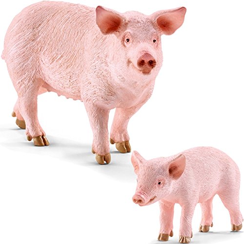 Schleich Pig And Piglet Family Farm Life Set 13782 13783