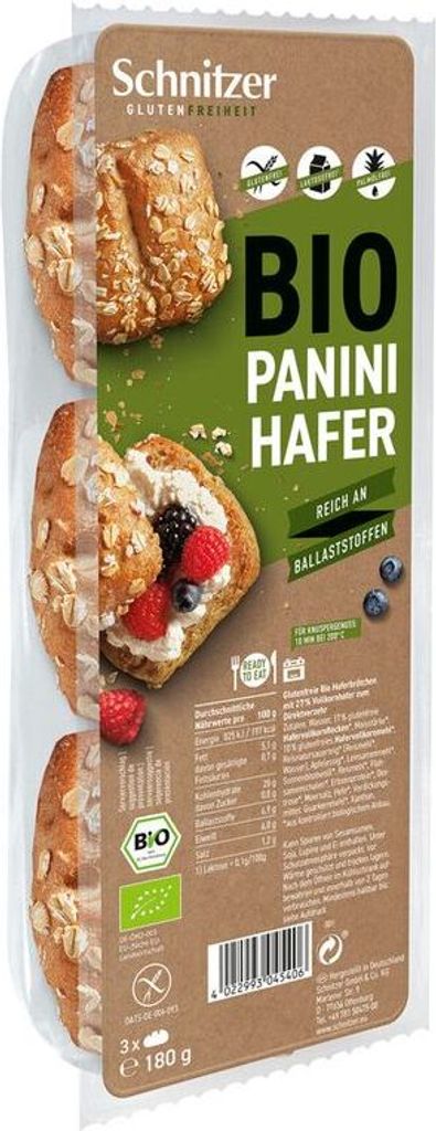 Schnitzer Panini Hafer -- 180g x 6  - 6er Pack VPE