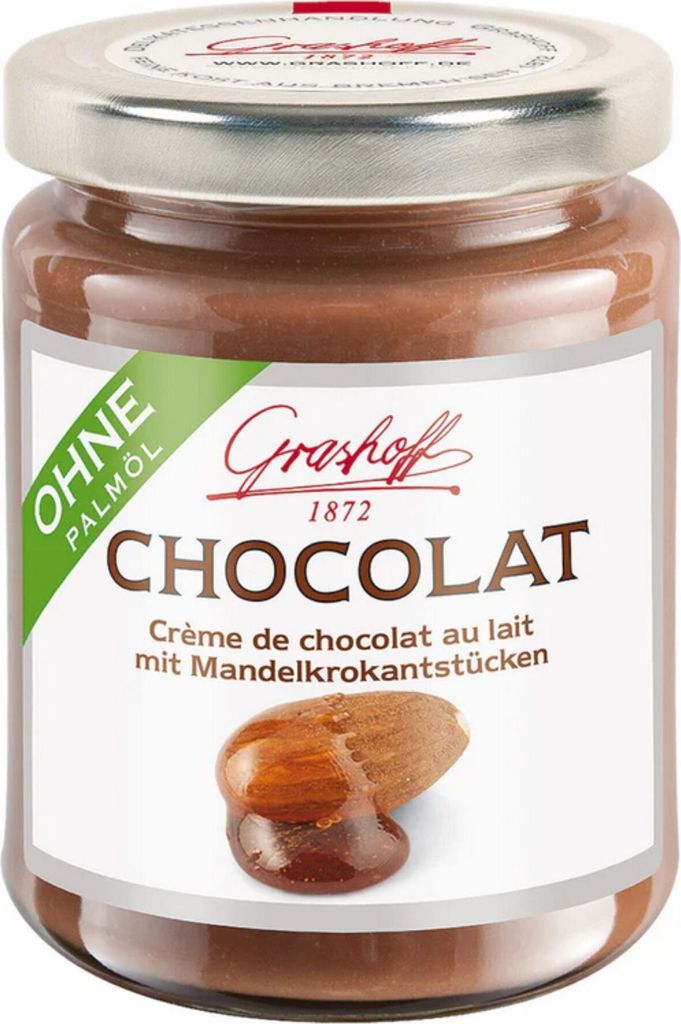 Schoko-Creme CHOCOLAT mit Milchschokolade & Mandelkrokant von Grashoff, 235g