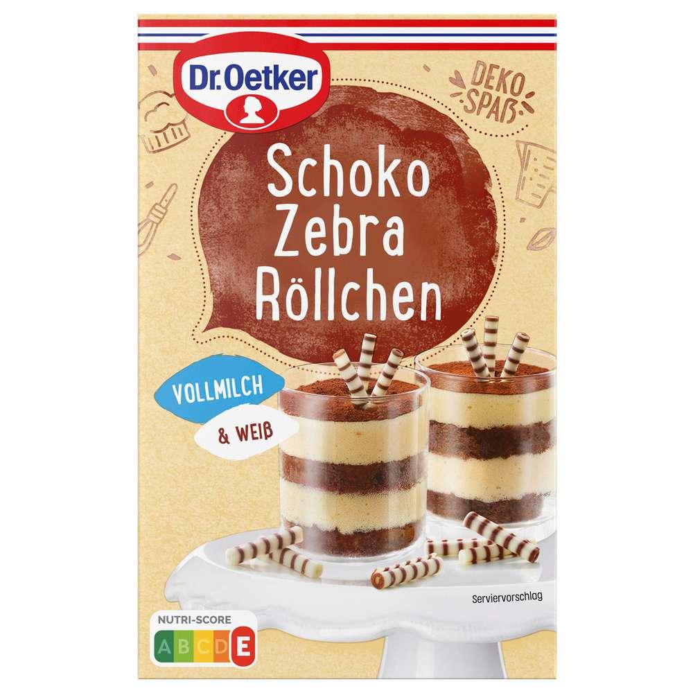 Chocolate decoration, zebra rolls