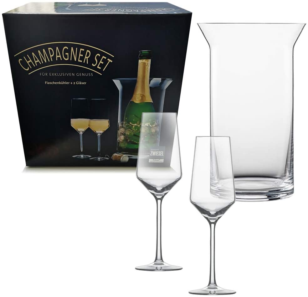 Schott Zwiesel Champagne Set - Bottle Cooler + 2 Tritan Glasses