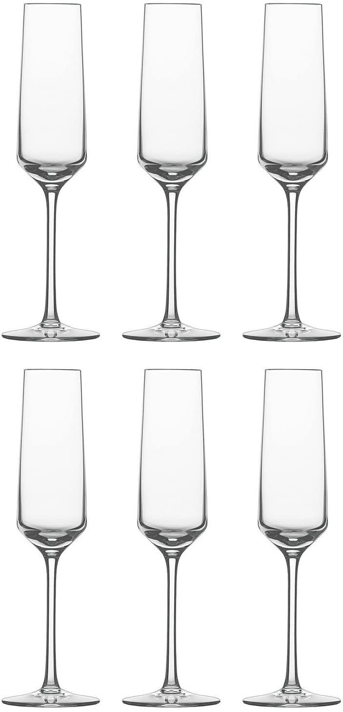 Schott Zwiesel Pure Series Champagne Flutes, Clear, Pack of 6