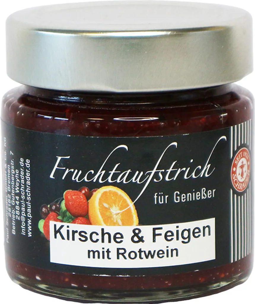 Schrader Fruchtaufstrich Kirsch-Feige mit Rotwein