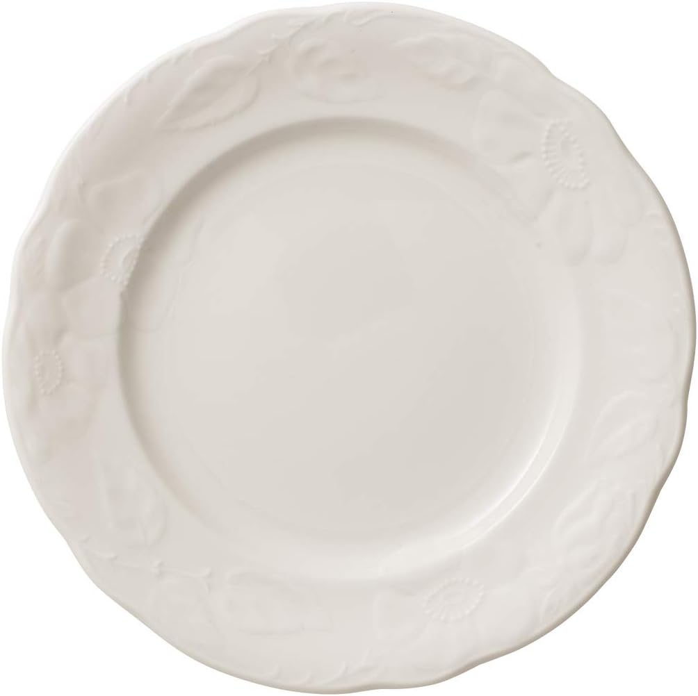 Villeroy und Boch Rose Sauvage Blanche 21 cm Premium Porcelain Breakfast Plate, White
