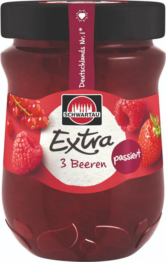 Schwartau Extra 3 Beeren Frühstück Fruchtaufstrich passiert 340g