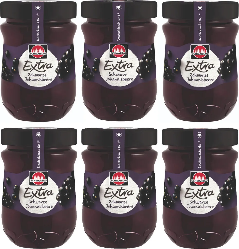Schwartau Extra schwarze Johannisbeere Fruchtaufstrich 340g 6er Pack