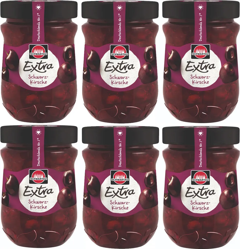 Schwartau Extra Schwarzkirsche Frühstück Fruchtaufstrich 340g 6er Pack