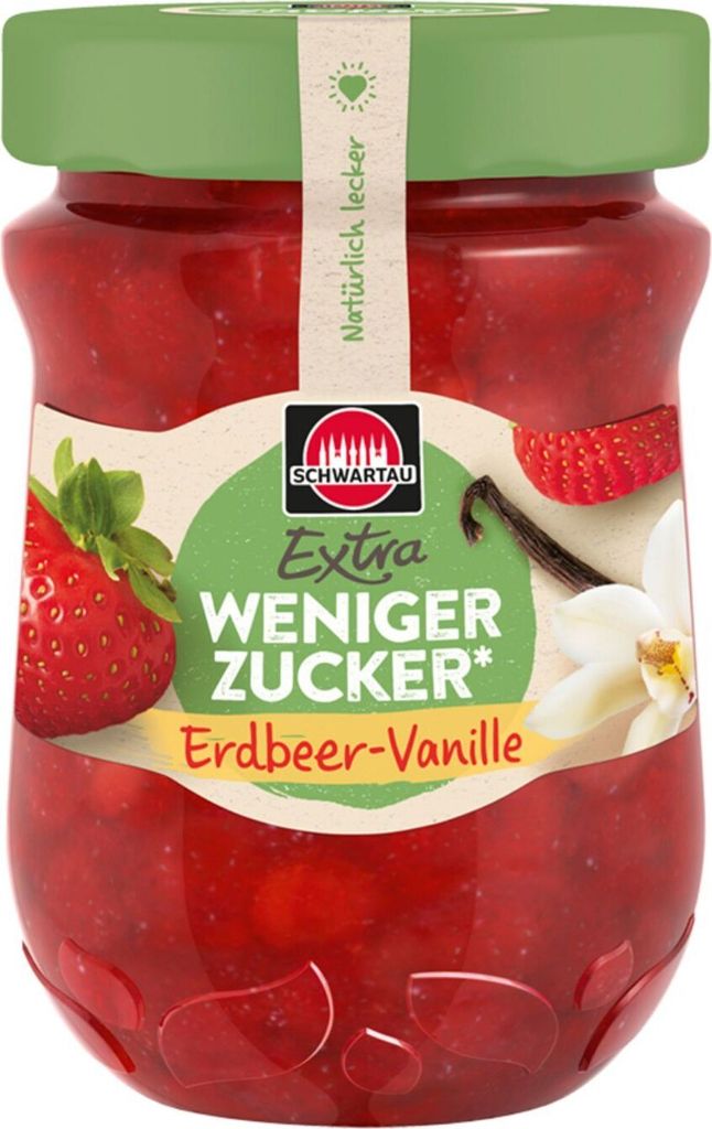 Schwartau Extra Weniger Zucker Erdbeer-Vanille, 300g