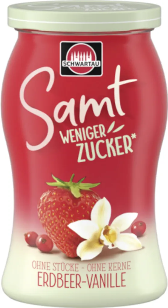 Schwartau Samt Weniger Zucker Erdbeer Vanille Fruchtaufstrich 255g
