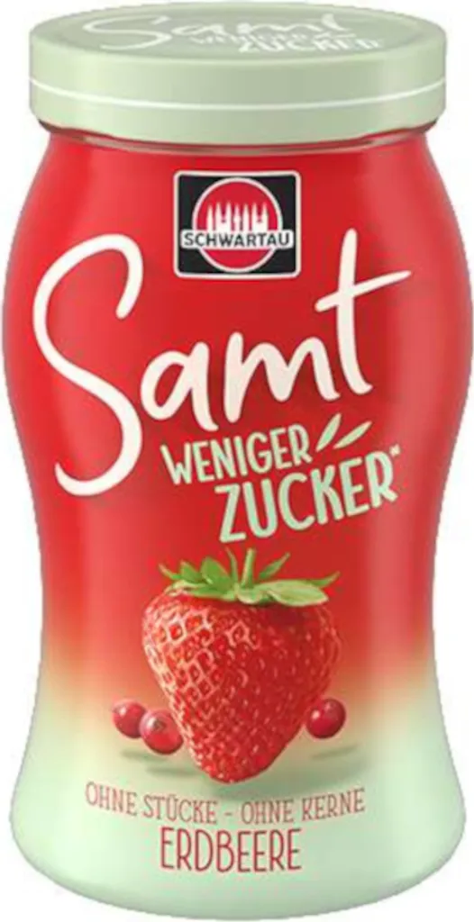 Schwartau Samt Weniger Zucker Erdbeere passierter Fruchtaufstrich 255g