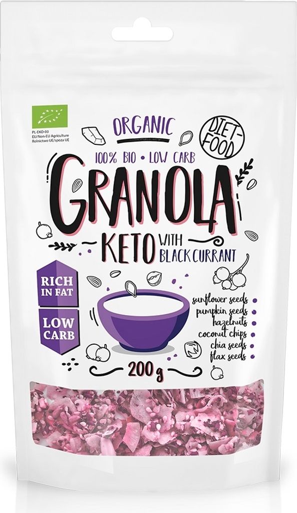 SCHWARZE JOHANNISBEERE GRANOLA KETO200 g - DIÄT-FOOD