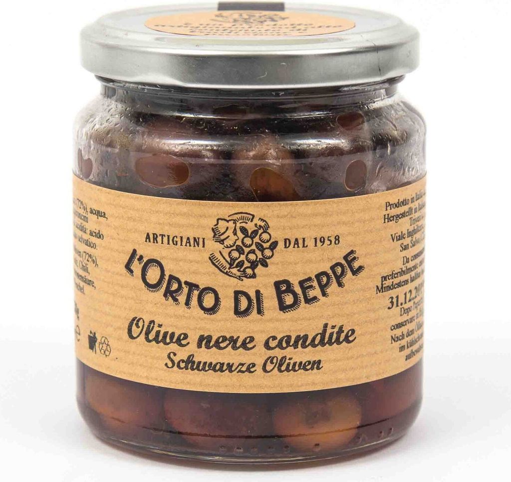 Schwarze Oliven 314 ml. - LOrto di Beppe