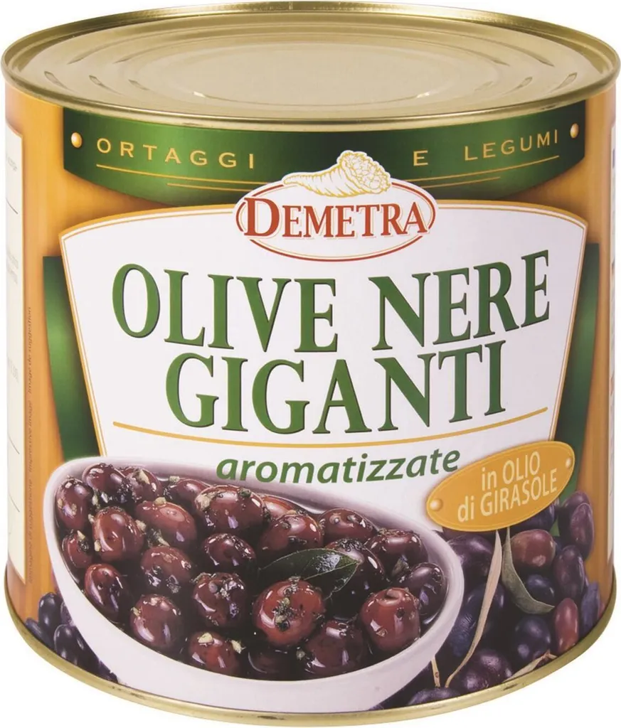 Black giant olives with herbs 2.5 kg - Demetra