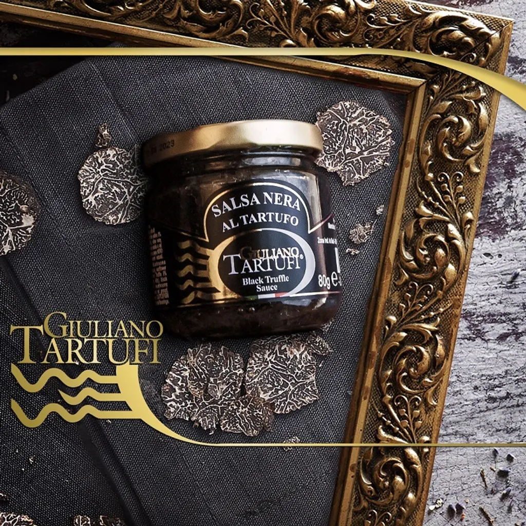 Schwarze Trüffelsauce mit Sommertrüffel 5%, 80 g  (Salsa nera con tartufo estivo)